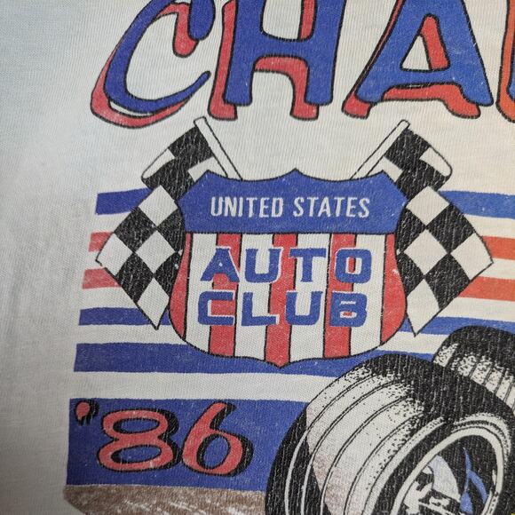 Vintage 1986 Drag Racing T-Shirt NO TAG MEASURES L Jolly Rancher Western Telfer - Picture 6 of 9